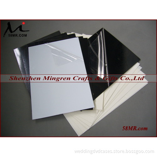 0.2-2.0MM Black and White Self Adhesive Rigid PVC Sheet Page for Wedding Flush Mount Album